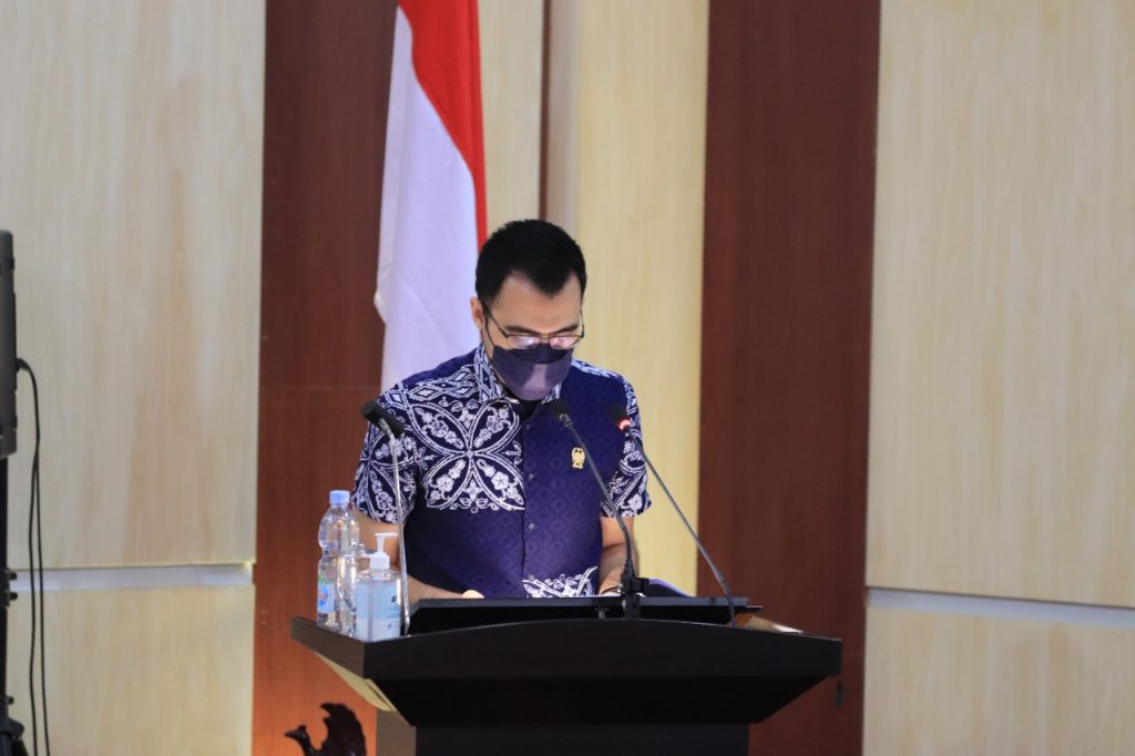Anggota DPRD Kota Medan dari Fraksi NasDem, Afif Afdillah saat melaporkan Pembahasan P.APBD T.A 2021.