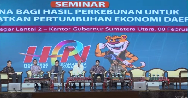 PWI Pusat menggelar Seminar Dana Bagi Hasil Perkebunan Sawit dalam rangka Hari Pers Nasional (HPN) 2023. Pembicara pada seminar ini antara lain Anggoota Komisi XI DPR RI Gus Irawan Pasaribu, Ketua Umum GAPKI Joko Supriono, Ditjen Bina Keuangan Daerah Kemendagri Horas Mauritz Panjaitan, Plh. Direktur Pendapatan Daerah Budi Ernawan serta, Kepala BKAD Ismael P. Sinaga dan Kepala Badan Pendapatan Daerah Provinsi Riau Syahrial Abdi. Seminar ini dilaksanakan di Aula Tengku Rizal Nudrin, Lantai 2 Kantor Gubernur Sumatera Utara, Jalan Diponegoro Nomor 31, Medan, Rabu (8/2).