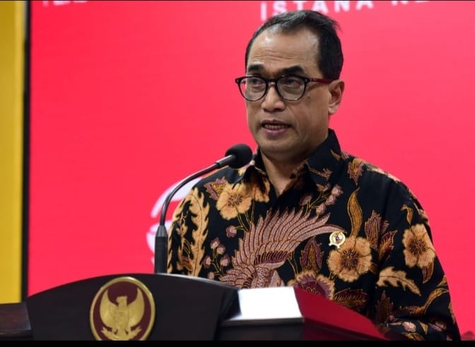 Menhub Budi Karya Sumadi memberikan keterangan persnya usai mengikuti Rapat yang dipimpim Presiden Jokowi di Kantor Presiden, Jakarta, Jumat (24/03/2023). (Foto: Humas Setkab/Rahmat)