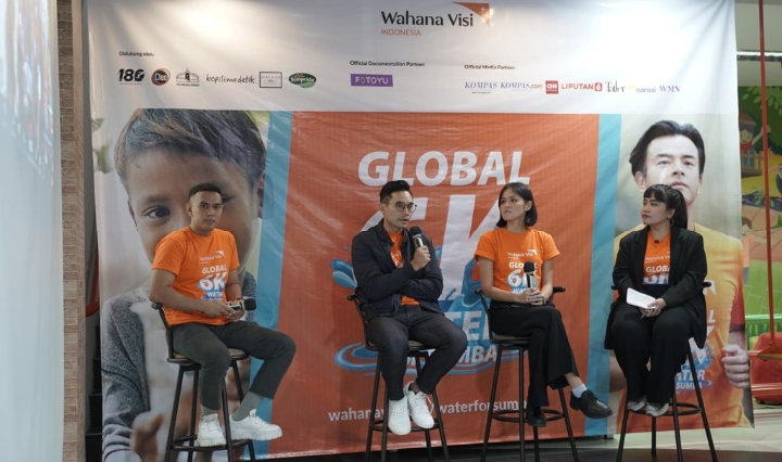 Franky Banfatin, Rino Soedarjo, dan Tara Dermawan di presscon Global 6K - Water For Sumba. NTT saat ini sedang mengalami krisis air bersih. Kelangkaan air berkontribusi terhadap tingginya angka stunting di sana.