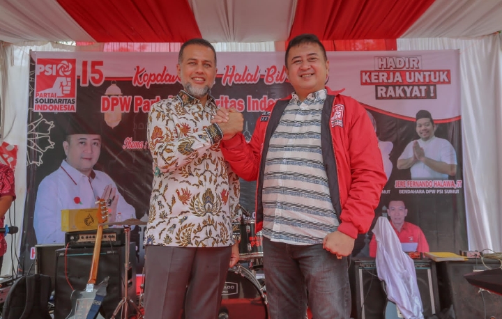 Wakil Gubernur (Wagub) Sumatera Utara (Sumut) Musa menghadiri kopi darat wilayah (Kopdarwil) dan Halalbihalal yang digelar Partai Solidaritas Indonesia (PSI) di Jalan Armada Medan, Minggu (7/5).