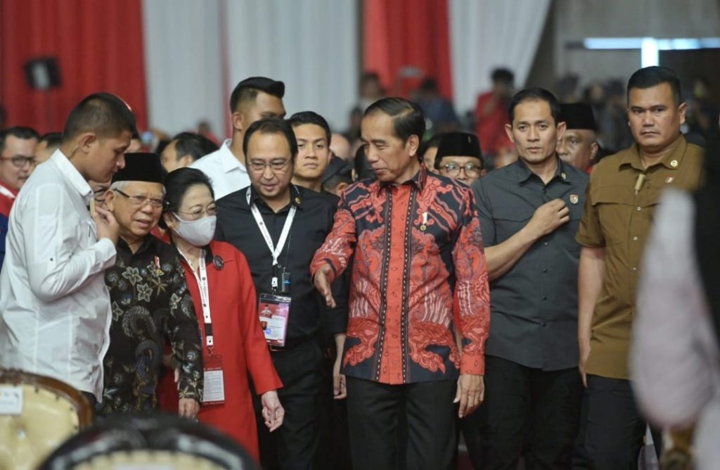 Presiden Jokowi saat menghadiri pembukaan Rakernas IV PDIP, di JI-EXPO, Kemayoran, Jakarta, Jumat (29/09/2023) siang. (Foto: Humas Setkab/Oji)