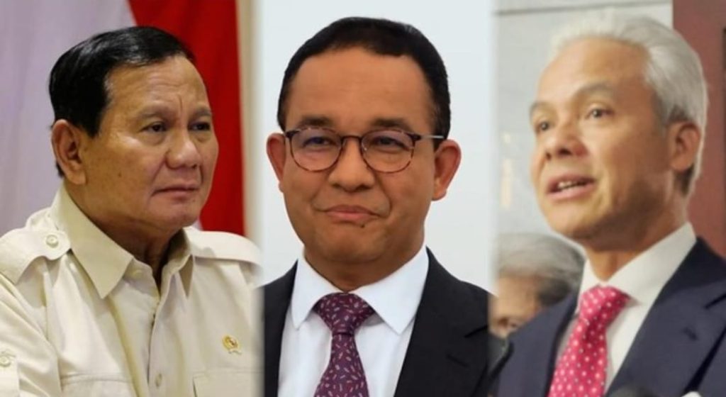 Foto: Prabowo (kiri), Anies (tengah), Ganjar (kanan)