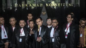 Tim Prabowo serahkan kesimpulan terkait sidang gugatan Pilpres 2024 ke MK. (ANTARA FOTO/Aprillio Akbar)