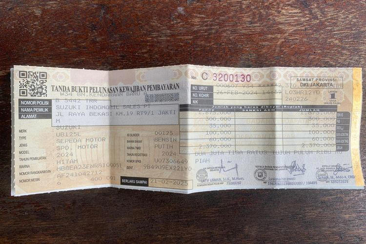 STNK diblokir karena tilang elektronik dan cara mengatasinya. © KOMPAS.com/DIO DANANJAYA