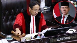 Ketua Mahkamah Konstitusi (MK) Suhartoyo turut angkat bicara soal wacana pemakzulan Gibran Rakabuming Raka dari kursi Wakil Presiden RI. Ketua MK Suhartoyo menyinggung wacana pemakzulan Gibran tersebut saat menjadi narasumber atau pemateri dalam PKPA Angkatan VII DPC Peradi Jakarta Barat (Jakbar), Minggu (15/6/2025). (Istimewa)