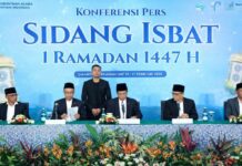 Kementerian Agama Republik Indonesia Tetapkan 1 Ramadan 1447 H, Puasa Dimulai 19 Februari 2026 Menteri Agama bersama jajaran memimpin konferensi pers Sidang Isbat penetapan 1 Ramadan 1447 H di Jakarta, Selasa (17/2/2026).
