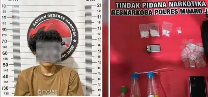 Remaja berinisial I (17) diamankan Satresnarkoba Polres Muaro Jambi di Desa Pematang Raman, Kecamatan Kumpe Ilir, Rabu (8/4/2026) malam, bersama barang bukti sabu seberat netto 16,47 gram serta sejumlah alat pendukung peredaran narkotika.
