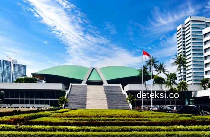 Gedung DPR RI di Kompleks Parlemen Senayan, Jakarta. Komisi XIII DPR RI mendorong penguatan pengelolaan Istana Kepresidenan sebagai situs sejarah nasional sekaligus sarana pendidikan kebangsaan bagi generasi muda Indonesia.
