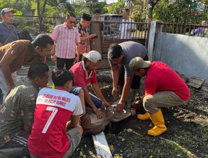Kurban PWPM Medan Penuh Berkah, Rico Waas Salurkan Dua Sapi untuk Wartawan Pengurus Persatuan Wartawan Pemko Medan (PWPM) bersama perwakilan Pemerintah Kota Medan melaksanakan penyembelihan dua ekor sapi kurban bantuan Wali Kota Medan Rico Tri Putra Bayu Waas di Jalan Sei Besitang Nomor 56, Medan, Jumat (29/5/2026).