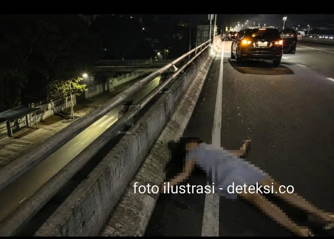 Ilustrasi garis polisi di lokasi kejadian pembunuhan wanita berinisial AA (25) di kawasan Jalan Sholeh Iskandar, Kota Bogor. Polisi telah mengamankan tersangka yang diduga melempar korban dari atas Tol BORR sebelum jasad ditemukan warga.
