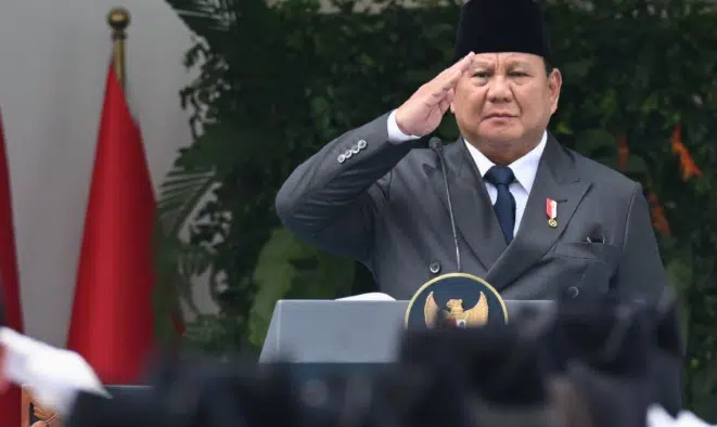 Presiden Prabowo Subianto saat memimpin Upacara Peringatan Hari Lahir Pancasila tahun 2026 yang digelar di Gedung Pancasila, Kementerian Luar Negeri, Jakarta, pada Senin, 1 Juni 2026. (Foto: BPMI Setpres)