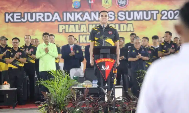 Wakapolda Sumatera Utara Brigjen Pol. Sonny Irawan membuka secara resmi Kejuaraan Daerah INKANAS Sumatera Utara Tahun 2026 Piala Kapolda Sumut Ke-VII di GOR Dispora Pancing, Deli Serdang, yang menjadi ajang pembinaan atlet karate dan pencarian bibit berprestasi. (Foto Dok. Humas Polda Sumut)
