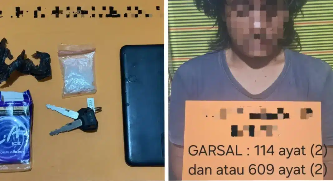 Petugas Satresnarkoba Polres Bungo menunjukkan barang bukti berupa diduga sabu seberat bruto 6,30 gram beserta telepon genggam dan sepeda motor yang diamankan dalam pengungkapan kasus dugaan peredaran narkotika pada Operasi Antik Siginjai 2026 di Kabupaten Bungo. (Foto Dok. Humas Polda Jambi)