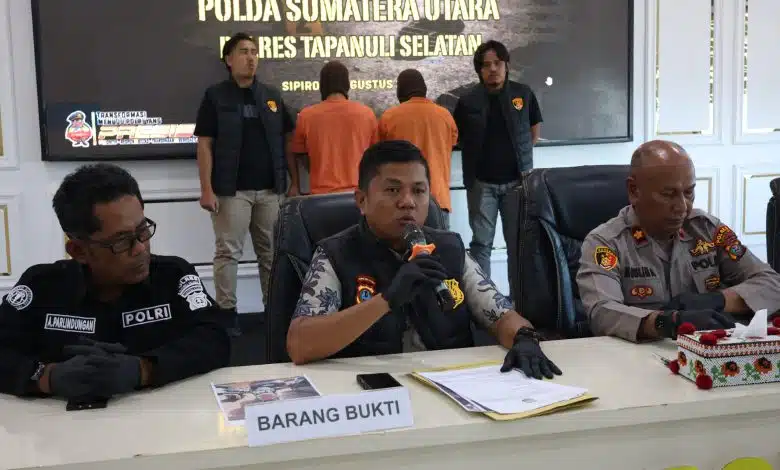 Polres Tapanuli Selatan bersama Polsek jajaran mengungkap 11 perkara tindak pidana dengan 13 tersangka sepanjang 1-28 Agustus 2026.(Foto Dok. Humas Polda Sumut)