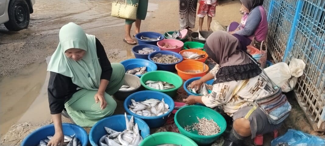 Aktivitas jual beli ikan di Lokasi Pasar Onan Sibuluan Tapteng, Selasa (8/9/2026). (Foto: DETEKSI.co / Rosianna Hutabarat)