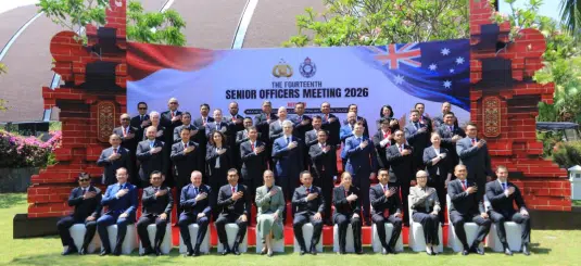 Polri dan Australian Federal Police (AFP) memperkuat kerja sama penanganan kejahatan transnasional dalam The 14th Senior Officers Meeting (SOM) di Kabupaten Badung, Bali, Senin (21/9/2026).