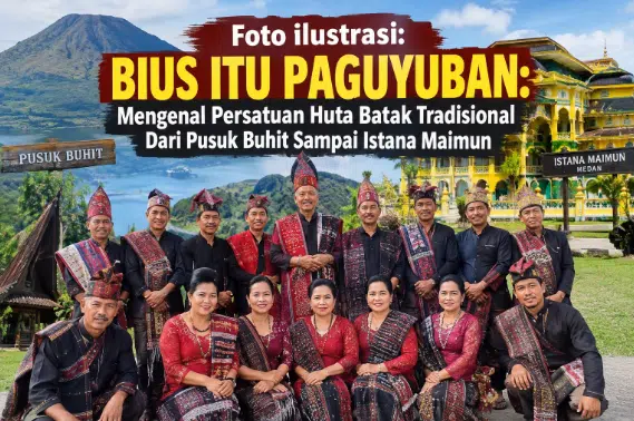 Foto ilustrasi: BIUS ITU PAGUYUBAN: Mengenal Persatuan Huta Batak Tradisional Dari Pusuk Buhit Sampai Istana Maimun.
