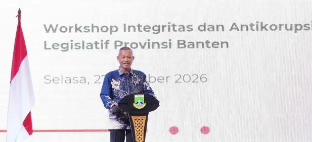 Wakil Ketua KPK Ibnu Basuki Widodo menyampaikan pentingnya penguatan integritas dan pencegahan korupsi kepada pimpinan serta anggota DPRD Provinsi Banten dalam Workshop Integritas dan Antikorupsi Sektor Legislatif di Serang, Selasa (27/10/2026). Foto Dok. Web. KPK. RI)