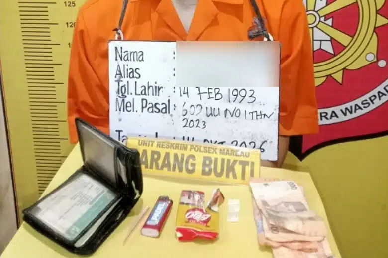 Polsek Marbau amankan pria berinisial MP (33), diduga melakukan penyalahgunaan narkotika jenis sabu di Lingkungan I, Kelurahan Marbau, Kecamatan Marbau, Kabupaten Labuhanbatu Utara, Rabu (14/10/2026).